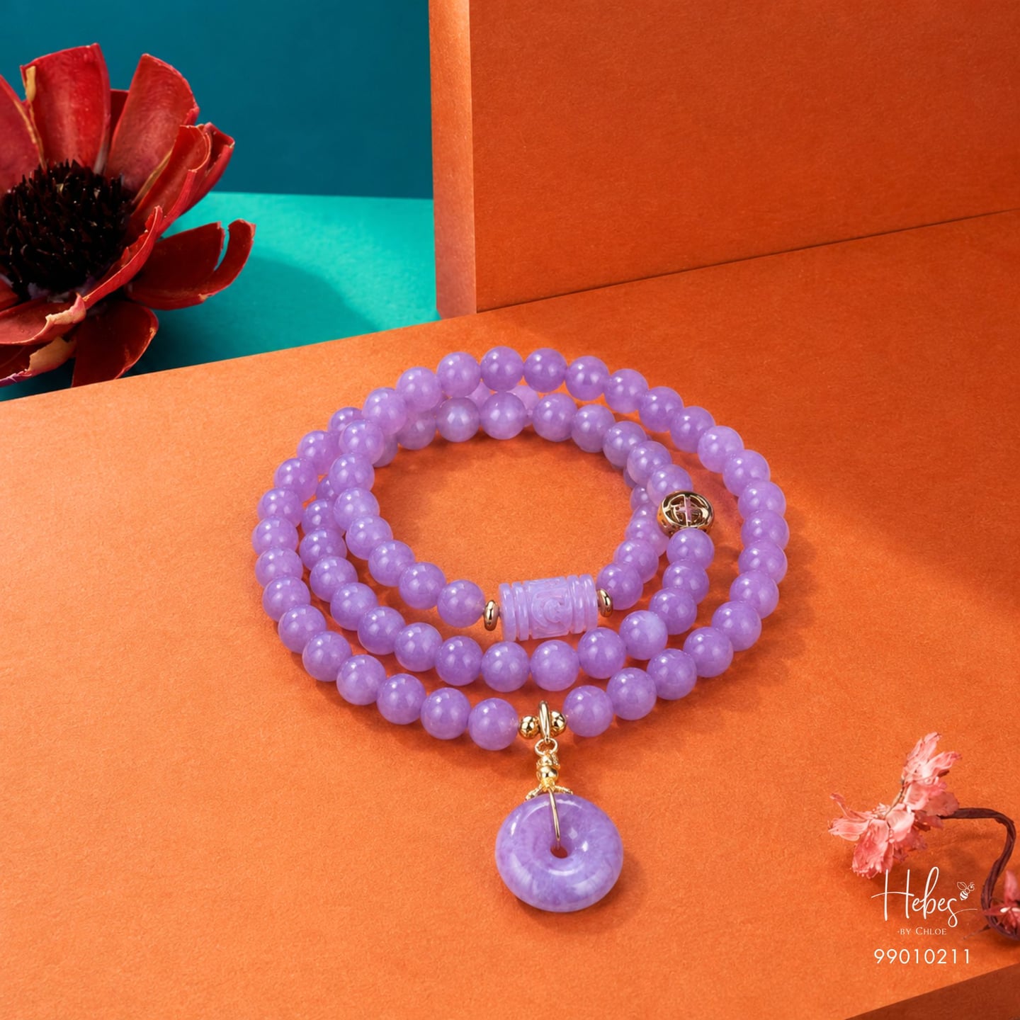 Imperial Lavender Lu Feng Lucky Coin Bracelet HC99010211