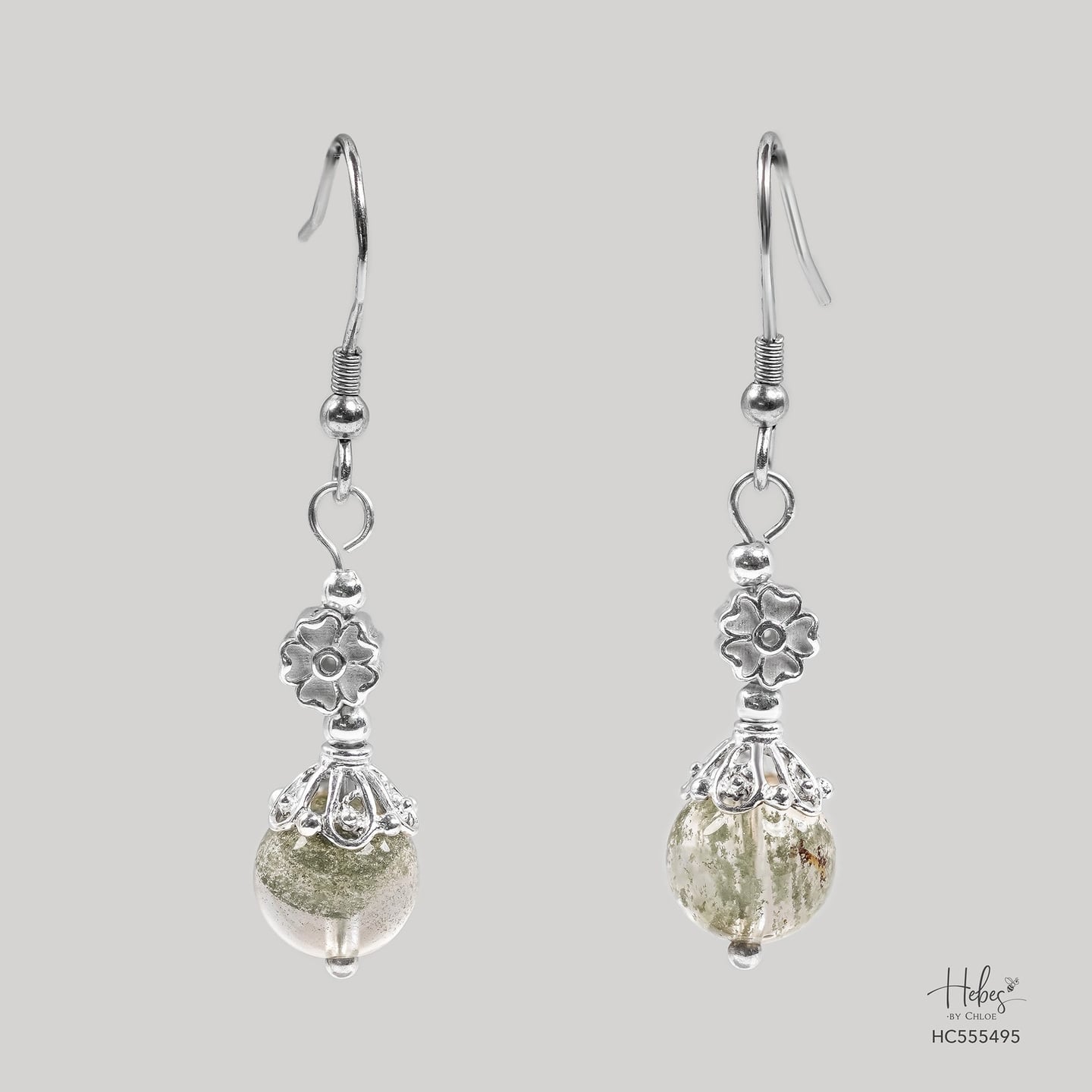 Winter Wonderland Crystal Wings Lodolite Earrings 555495