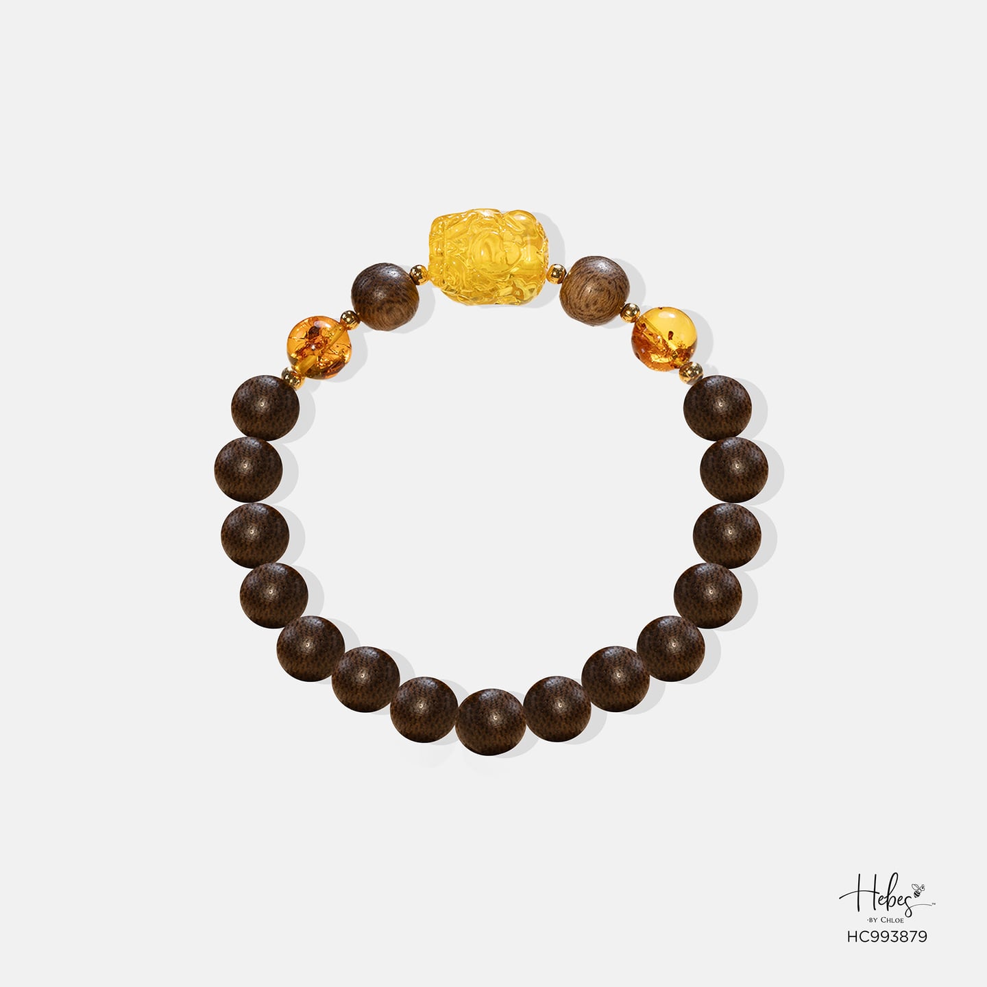 Vietnamese Agarwood Pixiu Dragon Amber Bracelet (8mm) - 993879