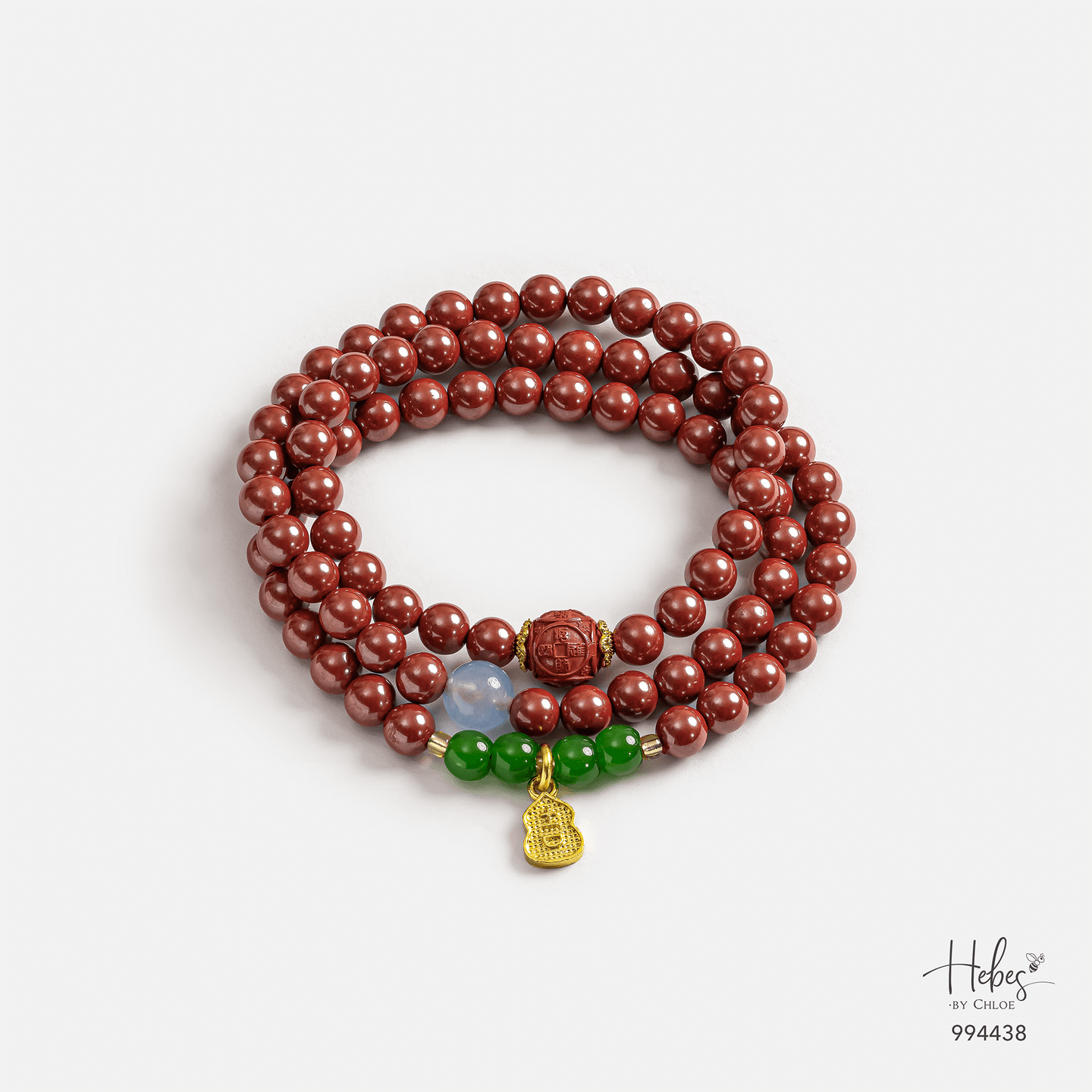 Cinnabar Vitality &amp; Longevity Flow Mala Bracelet 994438