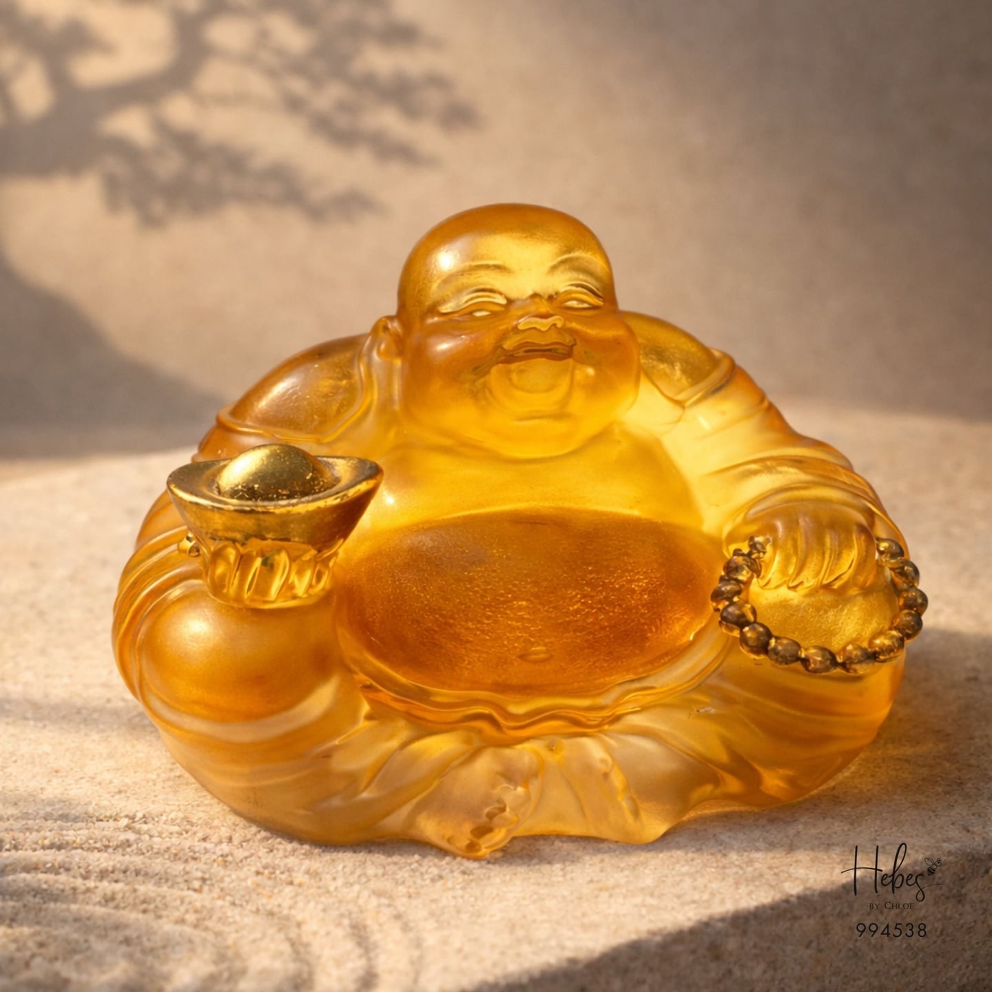 Crystal Feng Shui Laughing Buddha of Peace Statue 994538