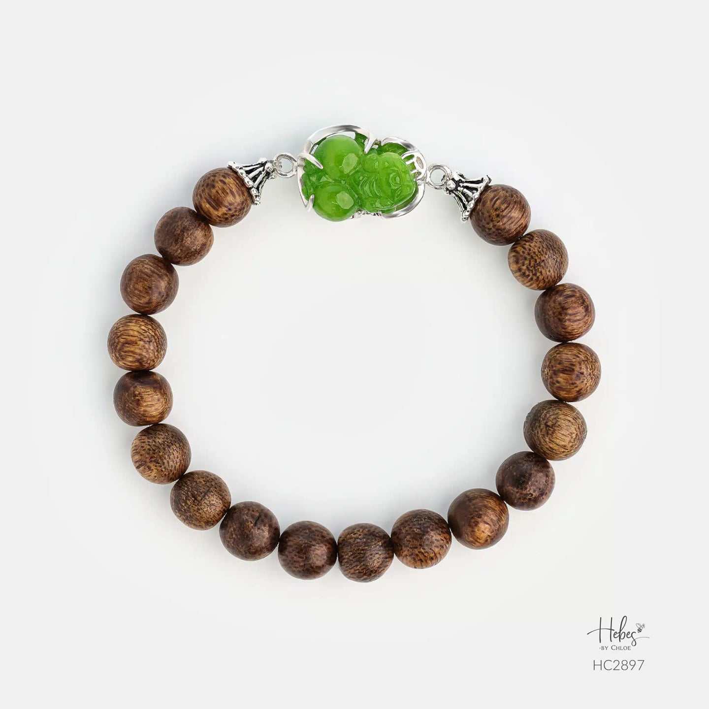 Vietnamese Agarwood Jade Pixiu Dragon Charm Bracelet HC2897